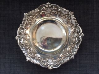 Antique/vintage Export Solid Silver Bowl Bonbon Dish Ornate