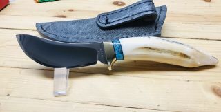 R.  W.  Wilson Custom Knife Skinner Style Bore Tusk And Turquoise Handle