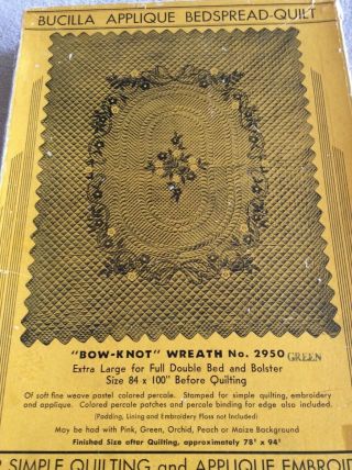 Vintage Bucilla Appliqué Quilt Top Kit: Bow - Knot