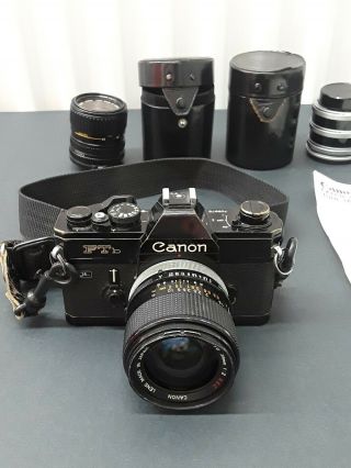 Vintage Ftb Canon Camera With Extra Lens.  No - Reserve.