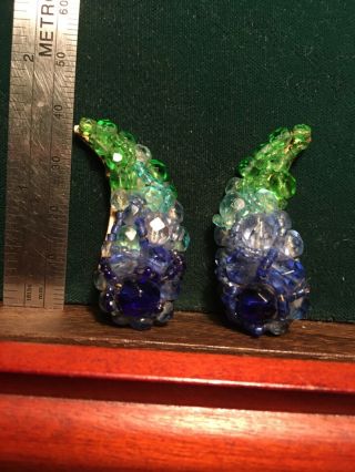 Fabulous Coppola Toppo Italy Vintage Glass Bead Teardrop Earrings Blue Green