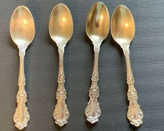 4 Antique Theodore B.  Starr Sterling Silver Sugar Spoons,  Patent 1900,  Pat 1900