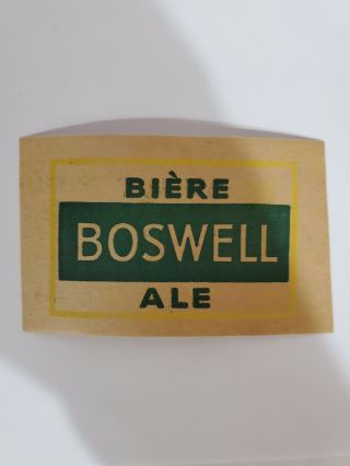 Boswell Biere Ale Beer Label