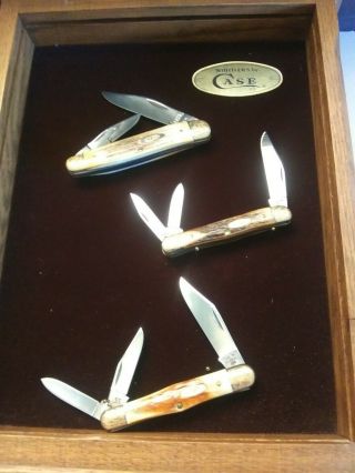 Case Xx Stag 3 Knife Set In Display 1323 / 2500