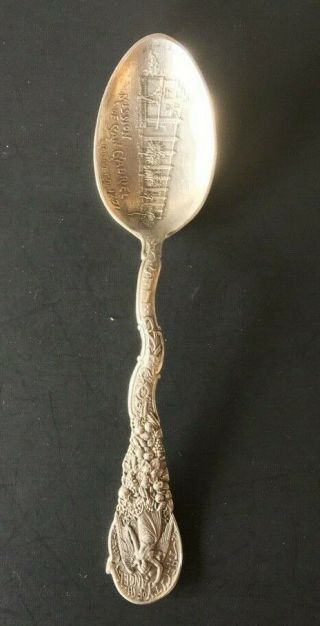 Antique Montgomery Sterling Silver Los Angeles Mission Of San Gabriel Spoon