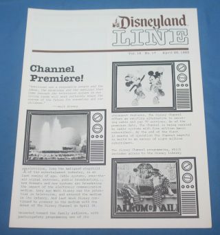 Vintage Disneyland Line Vol 15 No.  17 April 28,  1983 Cast Member Item