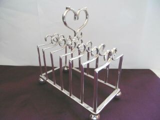 Lovely Antique Victorian Silver Plated 6 Division Toast Rack Levesley Bros