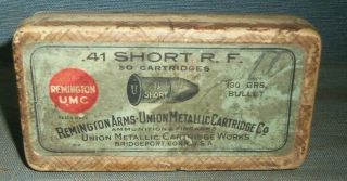 Vintage Remington Umc.  41 Short Rf Empty 2 Piece Box