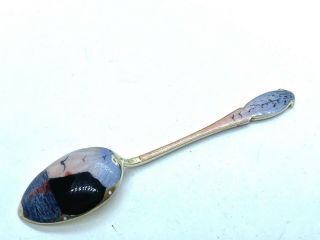 Vintage David Andersen Norwegian Silver Gilt & Guilloche Enamel Coffee Spoon