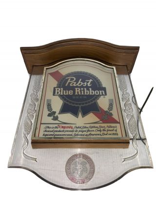 Vtg Pabst Blue Ribbon Crystal Heritage Back Bar Sign 1981 20” X 14 3/4” (81)