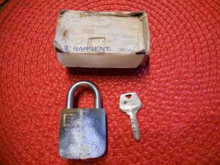 Vtg Nos 2 Sargent Keso Padlock High Security Lock Dimple Key Hardened Shackle