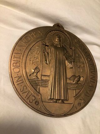 Very Large Oversized Vintage St.  Benedict Holy Medal 5 "