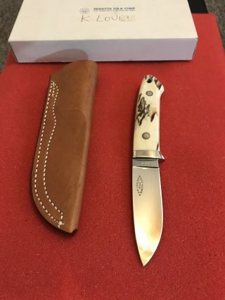 R.  W.  Loveless Design Beretta Drop Point Hunter Knife 301 - Stag - Box.