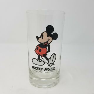 Vtg 1970s Mickey Mouse Club Walt Disney Productions Drinking Juice Glass