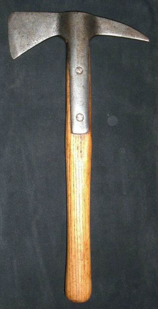 1800s British Axe With Handle & Maker 