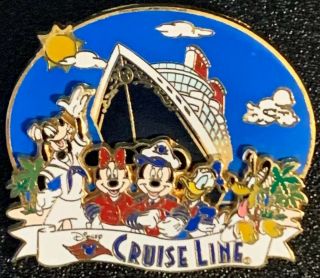 Disney Cruise Line - Mickey Minnie Mouse Donald Pluto Goofy - Front Of Ship Pin