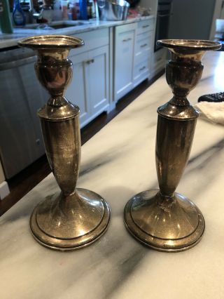 Towle Sterling Silver Candlesticks Weighted 7 1/2 "