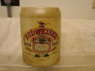 Budweiser Beer 1876 - 1976 100 Years Beer Mug / Stein Ceramarte Brazil A/b St.  L