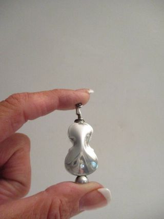 Vintage Sterling Silver Cello Shaped Miniature Perfume Scent Bottle