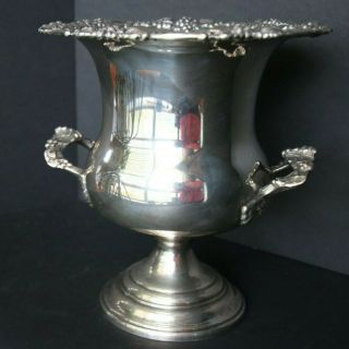 Vintage Ornate 2 - Handle Sheridan Silver Plate Ice Bucket Wine Champagne Cooler