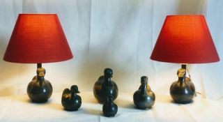 Lampes - Lamps & Famille - Family Canards - Duck Vintage étain&laiton Numérotés