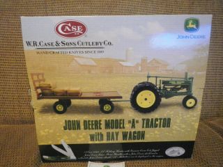 Case Xx Ertl John Deere Model A Tractor With Hay Wagon And 6265 Ss Knife