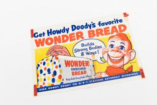 Vintage Howdy Doody Wonder Bread Paper Promotional Window Poster