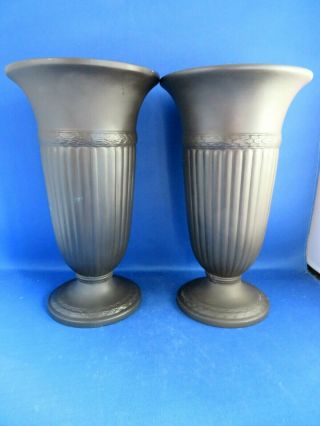 Vintage Wedgwood Black Basalt Vases