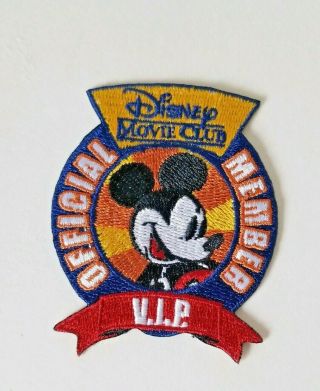 Disney Mickey Mouse Movie Club Official Member Vip 2.  5 " Tall X 2 " Wide Patch