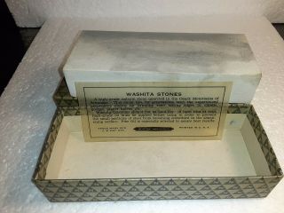 Vintage Norton Abrasives Lily White Washita Oilstone sharpening stone in the box 3
