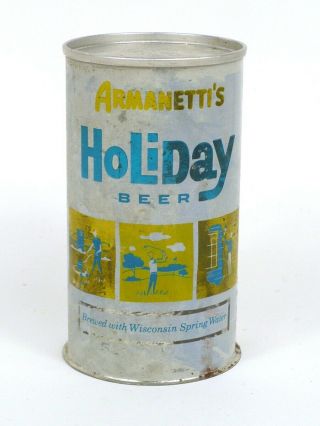 1960s WISCONSIN Potosi ARMANETTI ' S HOLIDAY BEER can Softop lid Tavern Trove 2