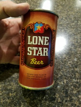 1950s Darkest Brown Lone Star Beer Flat Top Can,  Side,  42 A Ii