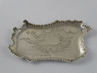 Pretty Antique Victorian Solid Sterling Silver Pin / Trinket Dish Tray 1896 37 G