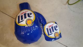 Miller Lite Boxing Gloves Pair Beer Inflatable Blow Up