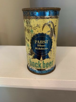 Pabst Blue Ribbon Bock Beer 12 Oz.  Flat Top Beer Can From Milwaukee,  Wisconsin