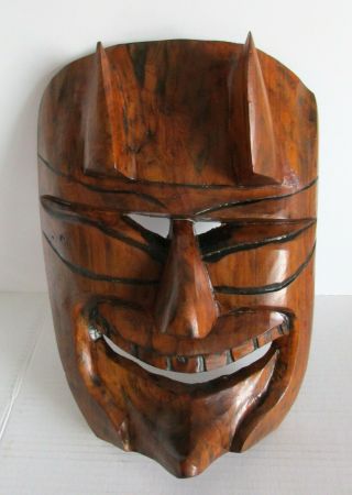 Hawaiian Vintage Tiki Devil Mask Wood 1960 