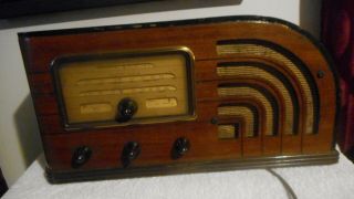 Vintage Art Deco General Electric 1937 F - 63 Am & Shortwave Radio