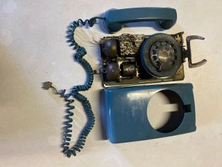 Blue/green Rotary Dial Telephone Bell Western Wall Phone 554 Vintage 1966