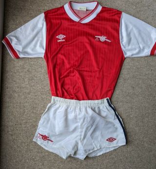Vintage 1984 Umbro Arsenal Home Football Shirt,  Shorts (youth M)