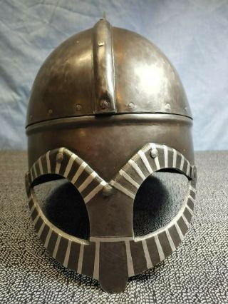 Handmade Gjermundbu Helmet.  viking medieval collector reenactment armor silver 3