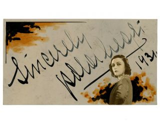 Pola Negri Orig Signed Vintage 1930 Brehm Hand Painted Art Postcard Autographed