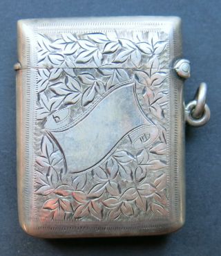 Antique British Sterling Silver Vesta Case By Henry Griffith & Sons,  Chester