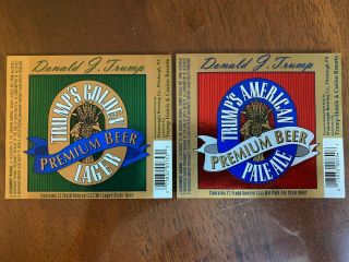 Trump Casino Hotel American Pale Ale Beer & Golden Lager President Bottle Label