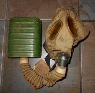 Vintage Ww1 World War 1 Us Army Gas Mask Canco & Instructions