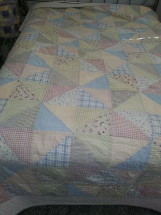 Vintage Pottery Barn Patch Work Quilt 100 X 96 King