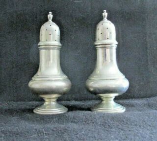 Vintage Sterling Silver Salt And Pepper Shakers,  Tall Mueck - Carey Pair