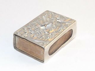 Antique Edwardian Solid Silver Sterling Match Box Holder,  Vesta,  Chester 1903