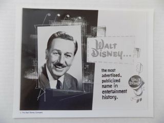 Walt Disney Photo Publicity Promo 8 X 10 Black And White Htf