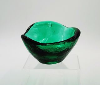 Vintage Blenko Hand Blown Glass Mcm Bowl - 5517 - Sea Green