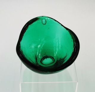 Vintage Blenko Hand Blown Glass MCM Bowl - 5517 - Sea Green 2